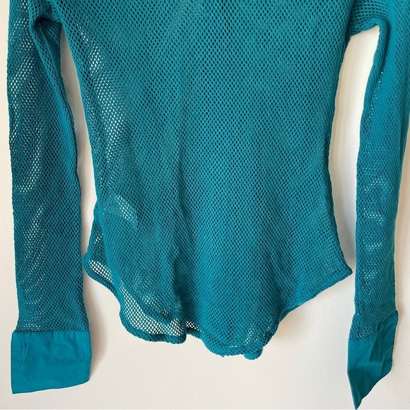 NEW Free People Siggi Button Down Shirt In Crystal Teal Blue - Picture 10 of 14